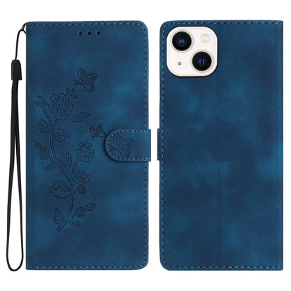Flower Butterfly Embossing Pattern Leather Phone Case