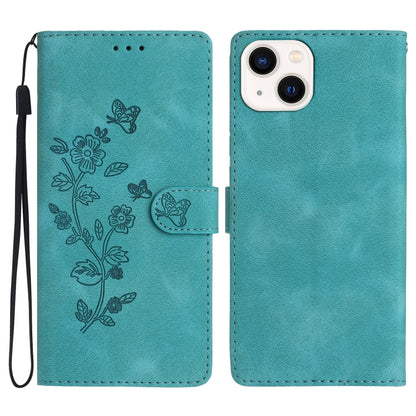 Flower Butterfly Embossing Pattern Leather Phone Case