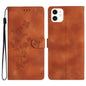 Flower Butterfly Embossing Pattern Leather Phone Case