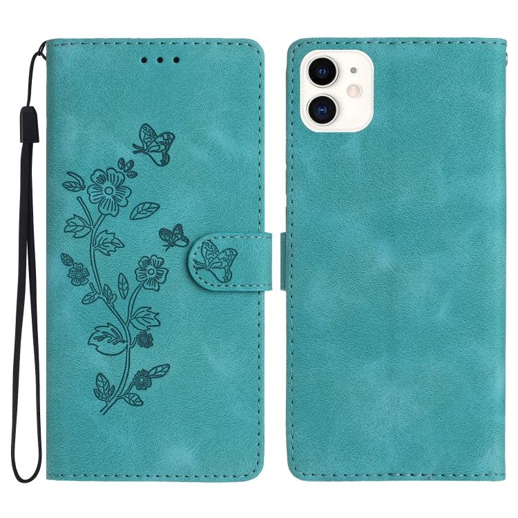 Flower Butterfly Embossing Pattern Leather Phone Case