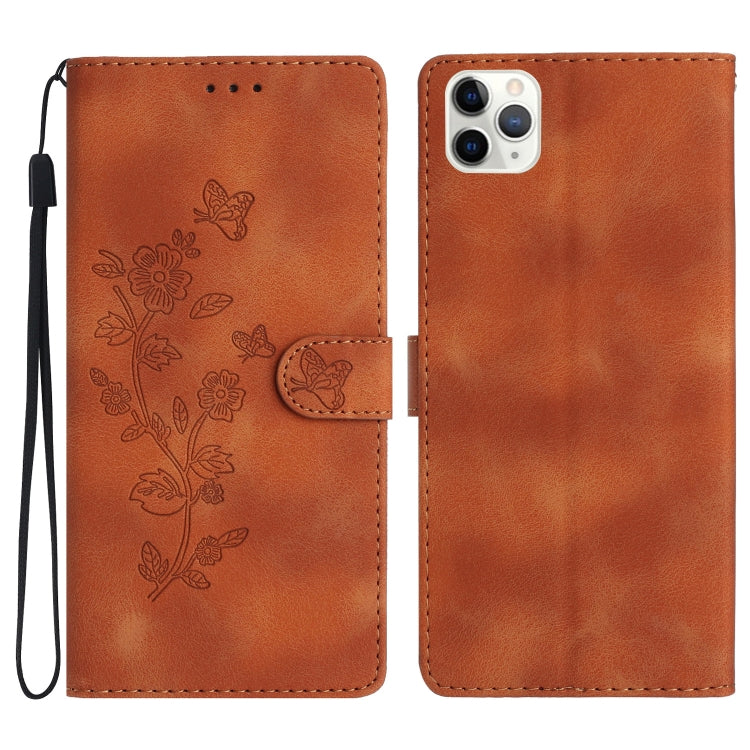 Flower Butterfly Embossing Pattern Leather Phone Case