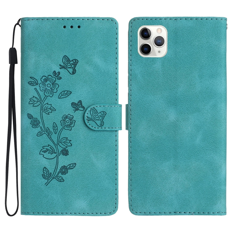 Flower Butterfly Embossing Pattern Leather Phone Case