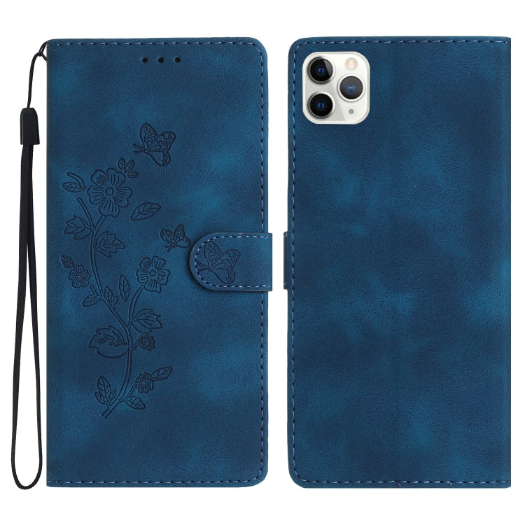 Flower Butterfly Embossing Pattern Leather Phone Case