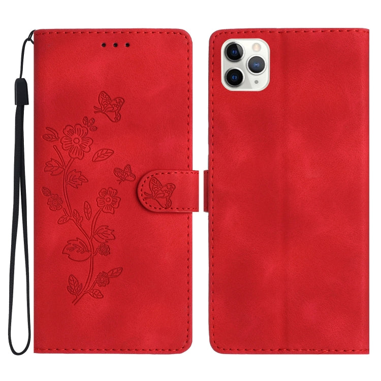 Flower Butterfly Embossing Pattern Leather Phone Case