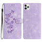 Flower Butterfly Embossing Pattern Leather Phone Case