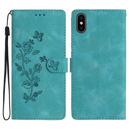 Flower Butterfly Embossing Pattern Leather Phone Case