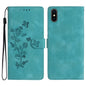Flower Butterfly Embossing Pattern Leather Phone Case
