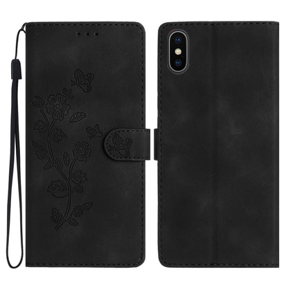 Flower Butterfly Embossing Pattern Leather Phone Case