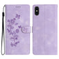 Flower Butterfly Embossing Pattern Leather Phone Case