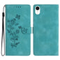 Flower Butterfly Embossing Pattern Leather Phone Case