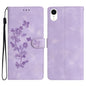 Flower Butterfly Embossing Pattern Leather Phone Case