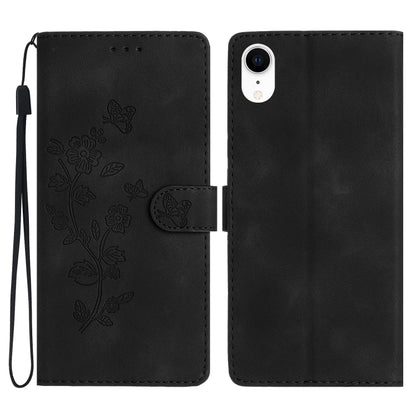 Flower Butterfly Embossing Pattern Leather Phone Case