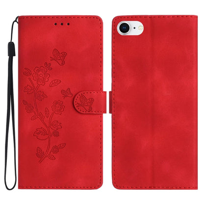 Flower Butterfly Embossing Pattern Leather Phone Case