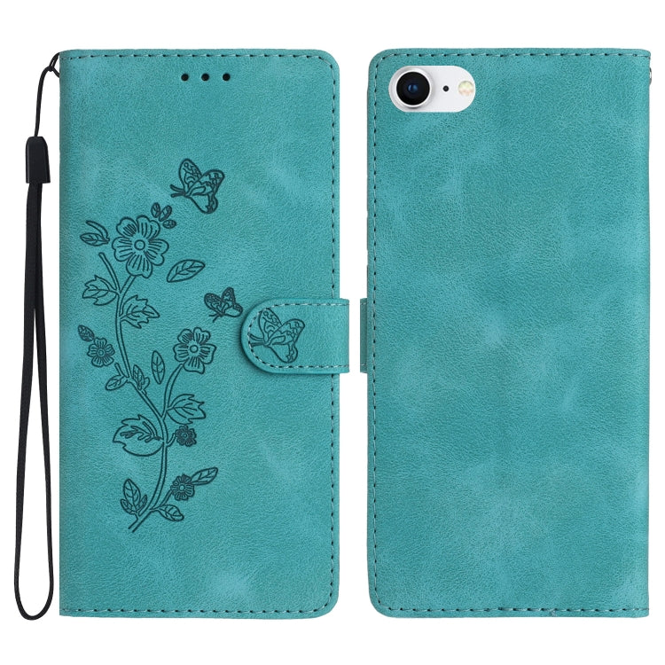 Flower Butterfly Embossing Pattern Leather Phone Case