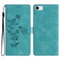 Flower Butterfly Embossing Pattern Leather Phone Case