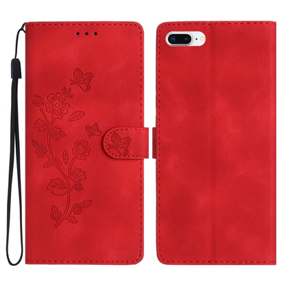Flower Butterfly Embossing Pattern Leather Phone Case