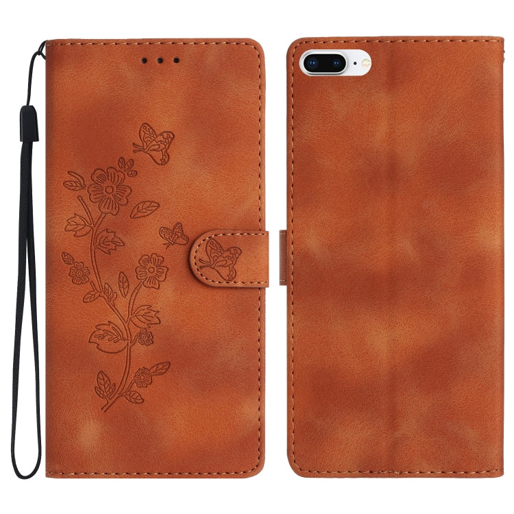 Flower Butterfly Embossing Pattern Leather Phone Case