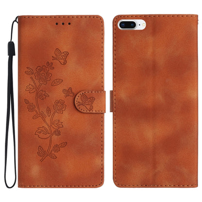 Flower Butterfly Embossing Pattern Leather Phone Case