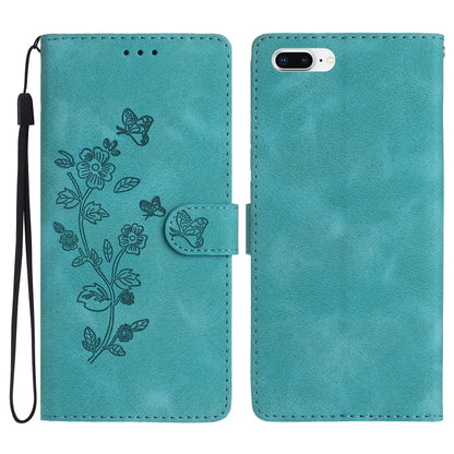 Flower Butterfly Embossing Pattern Leather Phone Case