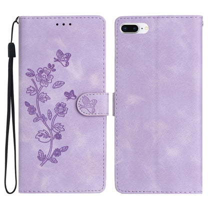 Flower Butterfly Embossing Pattern Leather Phone Case