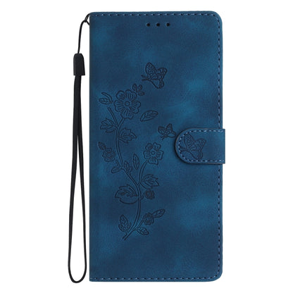 Flower Butterfly Embossing Pattern Leather Phone Case