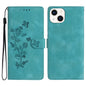 Flower Butterfly Embossing Pattern Leather Phone Case