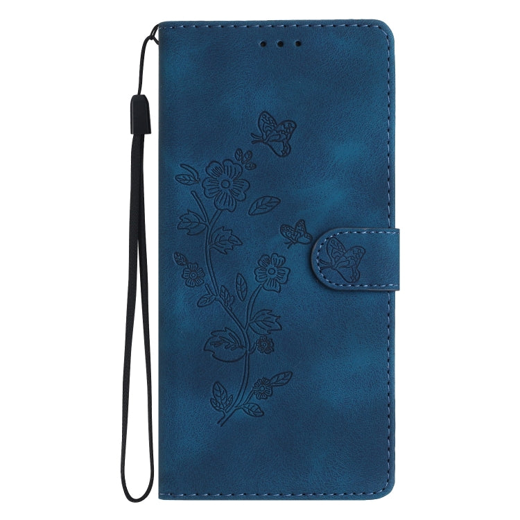 Flower Butterfly Embossing Pattern Leather Phone Case