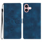 Flower Butterfly Embossing Pattern Leather Phone Case, For iPhone Air, For iPhone 16 Pro Max, For iPhone 16 Pro, For iPhone 16 Plus