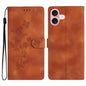 Flower Butterfly Embossing Pattern Leather Phone Case, For iPhone Air, For iPhone 16 Pro Max, For iPhone 16 Pro, For iPhone 16 Plus