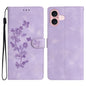 Flower Butterfly Embossing Pattern Leather Phone Case, For iPhone Air, For iPhone 16 Pro Max, For iPhone 16 Pro, For iPhone 16 Plus