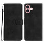 Flower Butterfly Embossing Pattern Leather Phone Case, For iPhone Air, For iPhone 16 Pro Max, For iPhone 16 Pro, For iPhone 16 Plus