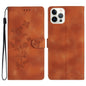 Flower Butterfly Embossing Pattern Leather Phone Case, For iPhone Air, For iPhone 16 Pro Max, For iPhone 16 Pro, For iPhone 16 Plus