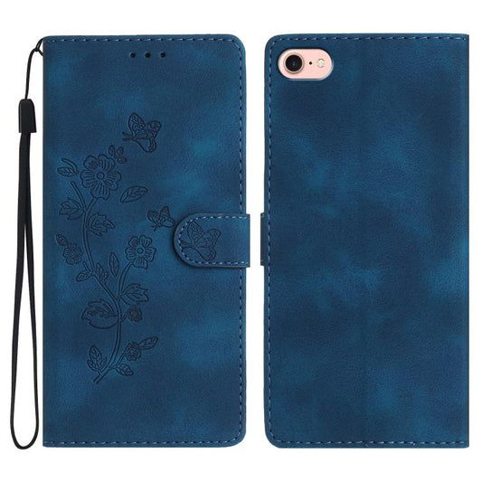 Flower Butterfly Embossing Pattern Leather Phone Case
