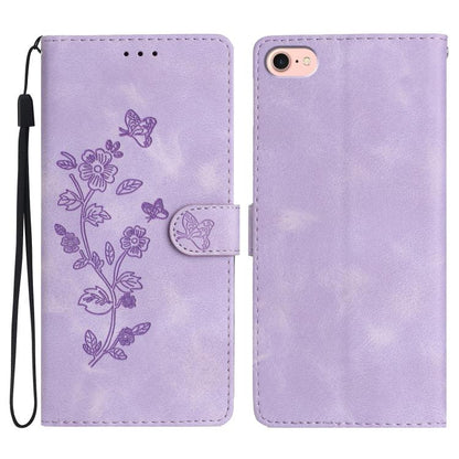Flower Butterfly Embossing Pattern Leather Phone Case, For iPhone 16e / 17e, For iPhone 17 Pro Max, For iPhone 17 Pro, For iPhone 17