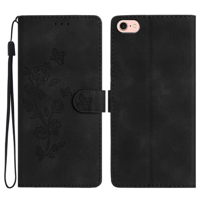 Flower Butterfly Embossing Pattern Leather Phone Case, For iPhone 16e / 17e, For iPhone 17 Pro Max, For iPhone 17 Pro, For iPhone 17