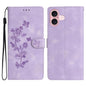 Flower Butterfly Embossing Pattern Leather Phone Case, For iPhone 16e / 17e, For iPhone 17 Pro Max, For iPhone 17 Pro, For iPhone 17