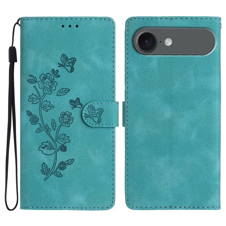 Flower Butterfly Embossing Pattern Leather Phone Case, For iPhone Air, For iPhone 16 Pro Max, For iPhone 16 Pro, For iPhone 16 Plus