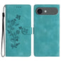 Flower Butterfly Embossing Pattern Leather Phone Case, For iPhone Air, For iPhone 16 Pro Max, For iPhone 16 Pro, For iPhone 16 Plus