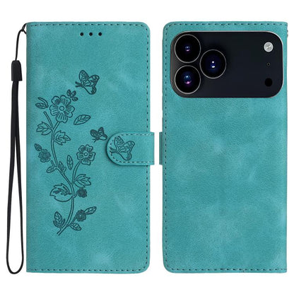 Flower Butterfly Embossing Pattern Leather Phone Case, For iPhone 18 Pro / 17 Pro, For iPhone 18 Pro Max / 17 Pro Max, For iPhone 16e / 17e, For iPhone 17