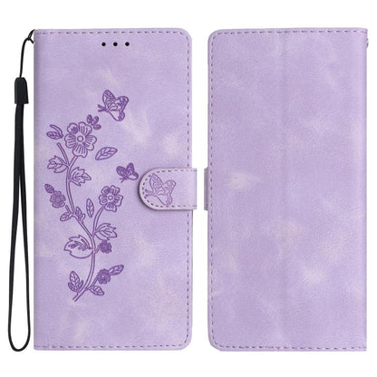 Flower Butterfly Embossing Pattern Leather Phone Case, For iPhone 18 Pro / 17 Pro, For iPhone 18 Pro Max / 17 Pro Max, For iPhone 16e / 17e, For iPhone 17