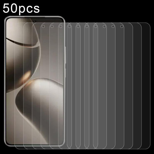 50pcs 0.26mm 9H 2.5D Tempered Glass Film, For Xiaomi 15T 5G, For Redmi 15 4G 171.2mm, For Redmi 15 5G 169.5mm, For Xiaomi Poco C85 4G, For Redmi 15C 4G 171.5mm, For Redmi 15C 5G 173.1mm, For Redmi 15C 4G 173.1mm, For Xiaomi Redmi 13x