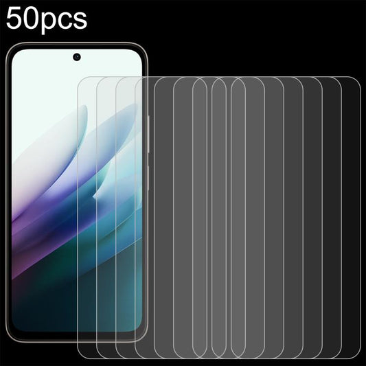 50pcs 0.26mm 9H 2.5D Tempered Glass Film, For Redmi 15 4G SEA 169.5mm, For Redmi 15 5G EU 171mm, For Redmi 15C 5G Global 171mm, For Xiaomi Poco M7 4G 171mm, For Xiaomi Poco M7 Plus 5G, For Xiaomi 15T Pro 5G, For Xiaomi 15T 5G, For Redmi 15 4G 171.2mm