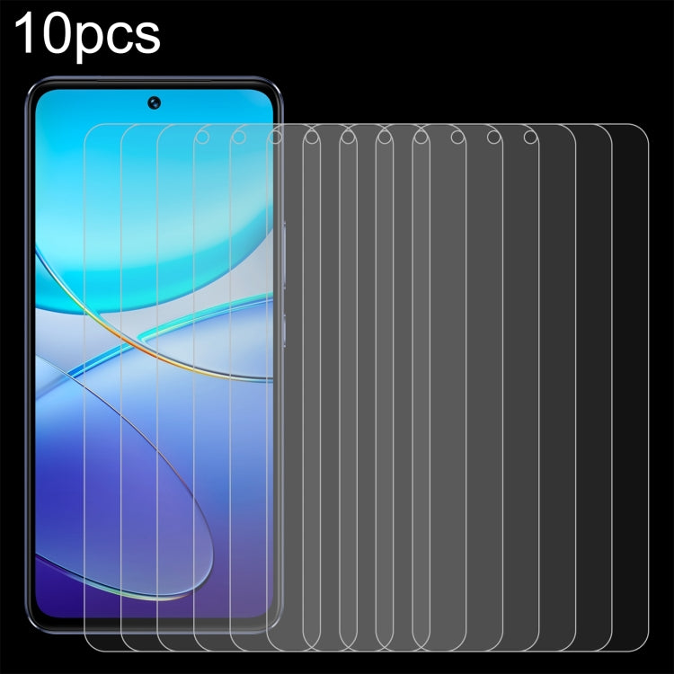 10pcs 0.26mm 9H 2.5D Tempered Glass Film, For vivo Y18e / Y18, For vivo Y200t / Y58, For vivo Y38, For vivo iQOO Z9x, For vivo T3x, For vivo Y200i, For vivo V40 SE / V30 Lite 4G, For vivo Y200 / Y200e / T3, For vivo iQOO Z9, For vivo Y100i / Y100t     ...