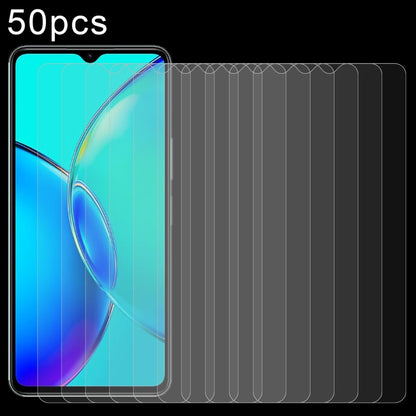 50pcs 0.26mm 9H 2.5D Tempered Glass Film, For vivo Y18e / Y18, For vivo Y200t / Y58, For vivo Y38, For vivo iQOO Z9x, For vivo T3x, For vivo Y200i, For vivo V40 SE / V30 Lite 4G, For vivo Y200 / Y200e / T3, For vivo iQOO Z9, For vivo Y100i / Y100t     ...