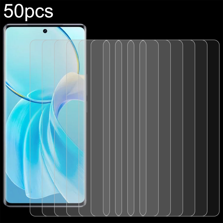 50pcs 0.26mm 9H 2.5D Tempered Glass Film, For vivo Y18e / Y18, For vivo Y200t / Y58, For vivo Y38, For vivo iQOO Z9x, For vivo T3x, For vivo Y200i, For vivo V40 SE / V30 Lite 4G, For vivo Y200 / Y200e / T3, For vivo iQOO Z9, For vivo Y100i / Y100t     ...