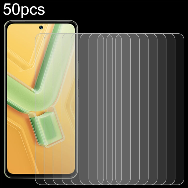 50pcs 0.26mm 9H 2.5D Tempered Glass Film, For vivo X200s, For vivo T4, For vivo iQOO Z10, For vivo Y300t / iQOO Z10x, For vivo V50 Lite 4G, For vivo Y300i, For vivo Y39 5G, For vivo V50 Lite 5G, For vivo T4x, For vivo Y29s 5G, For vivo iQOO Neo 10R    ...