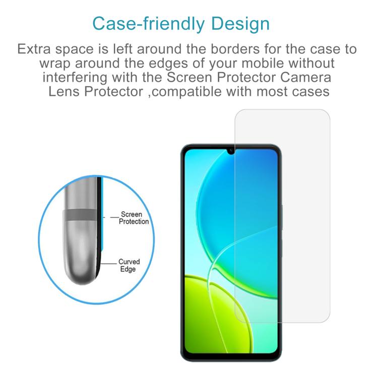 50pcs 0.26mm 9H 2.5D Tempered Glass Film