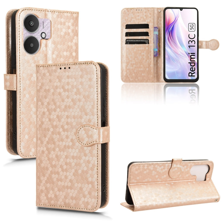 Honeycomb Dot Texture Leather Phone Case, For Xiaomi Redmi Note 13 Pro 4G Global, For Xiaomi Redmi Note 13 4G, For Xiaomi Redmi 13C 5G / 4G, For Xiaomi Poco X6 Pro / Redmi K70E 5G