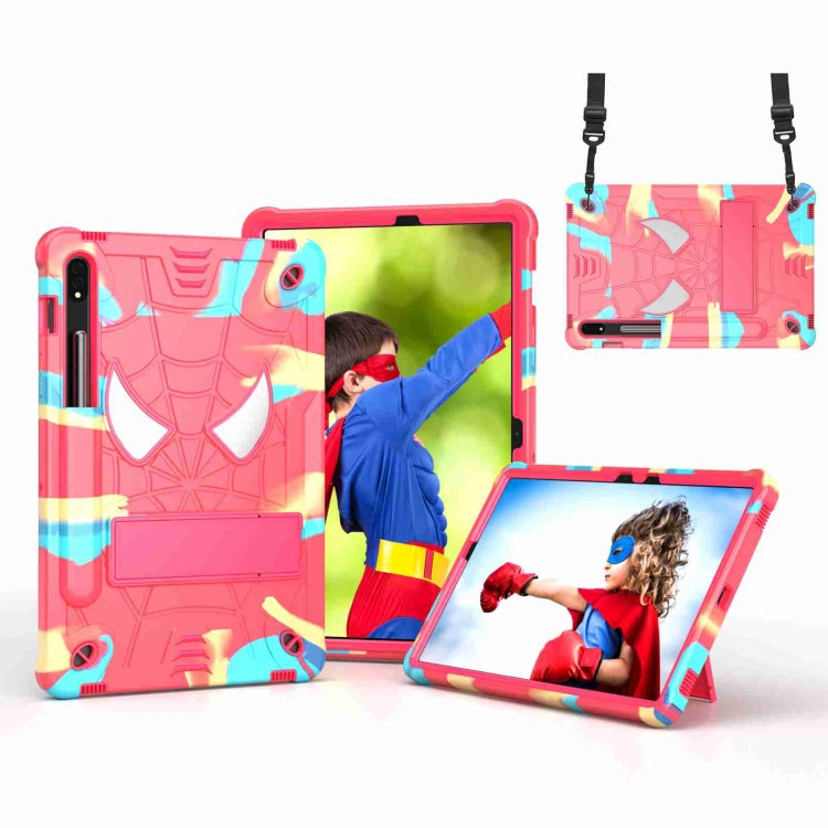 Spider Texture Silicone Hybrid PC Tablet Case with Shoulder Strap, Series 1