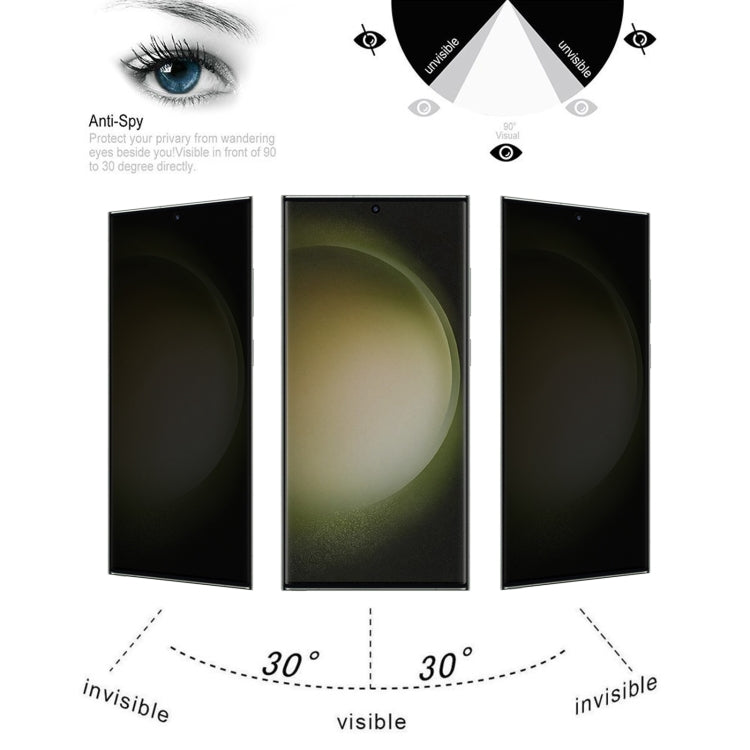 Ultrathin 3D Curved Edge Privacy Tempered Glass Film, Support Unlock, For Samsung Galaxy S23 Ultra 5G, For Samsung Galaxy S23+ 5G, For Samsung Galaxy S23 5G